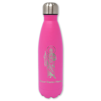 LaserGram Double Wall Water Bottle, Saint Jude, Personalized Engraving Included