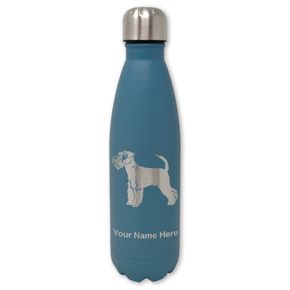 LaserGram Double Wall Water Bottle, Schnauzer Dog, Personalized Engraving Included