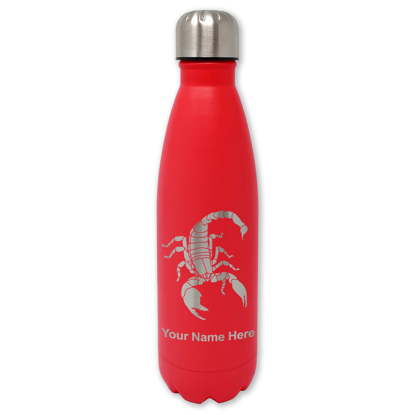 LaserGram Double Wall Water Bottle, Scorpion, Personalized Engraving Included