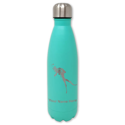 LaserGram Double Wall Water Bottle, Scuba Diver, Personalized Engraving Included