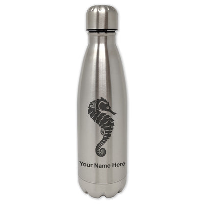 LaserGram Double Wall Water Bottle, Seahorse, Personalized Engraving Included