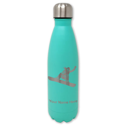 LaserGram Double Wall Water Bottle, Snowboarder Woman, Personalized Engraving Included
