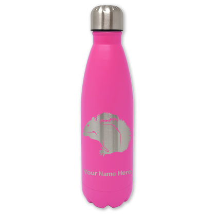 LaserGram Double Wall Water Bottle, Squirrel, Personalized Engraving Included