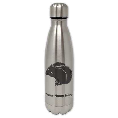 LaserGram Double Wall Water Bottle, Squirrel, Personalized Engraving Included