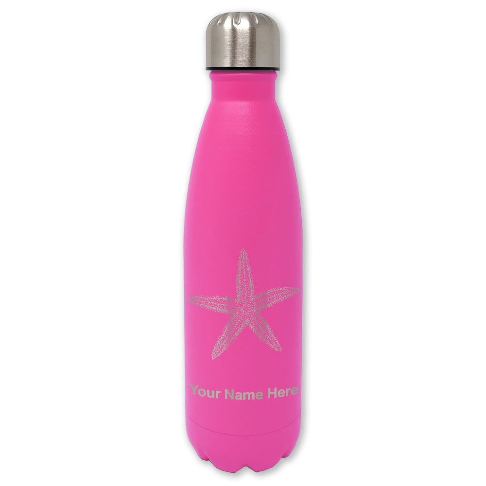LaserGram Double Wall Water Bottle, Starfish, Personalized Engraving Included