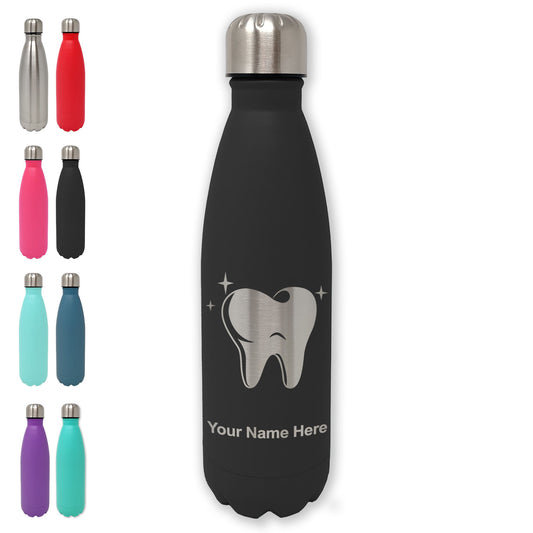 LaserGram Double Wall Water Bottle, Tooth, Personalized Engraving Included