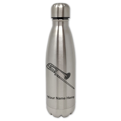 LaserGram Double Wall Water Bottle, Trombone, Personalized Engraving Included
