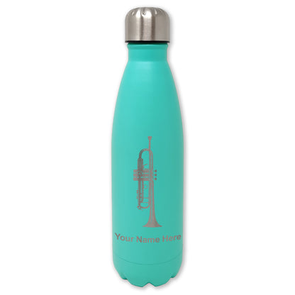 LaserGram Double Wall Water Bottle, Trumpet, Personalized Engraving Included