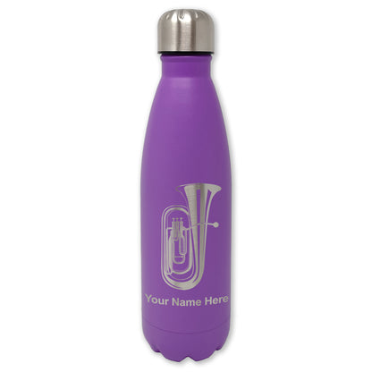 LaserGram Double Wall Water Bottle, Tuba, Personalized Engraving Included