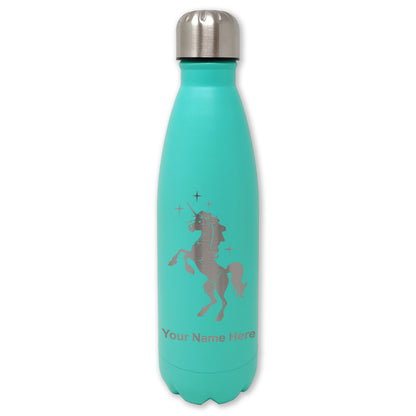 LaserGram Double Wall Water Bottle, Unicorn, Personalized Engraving Included