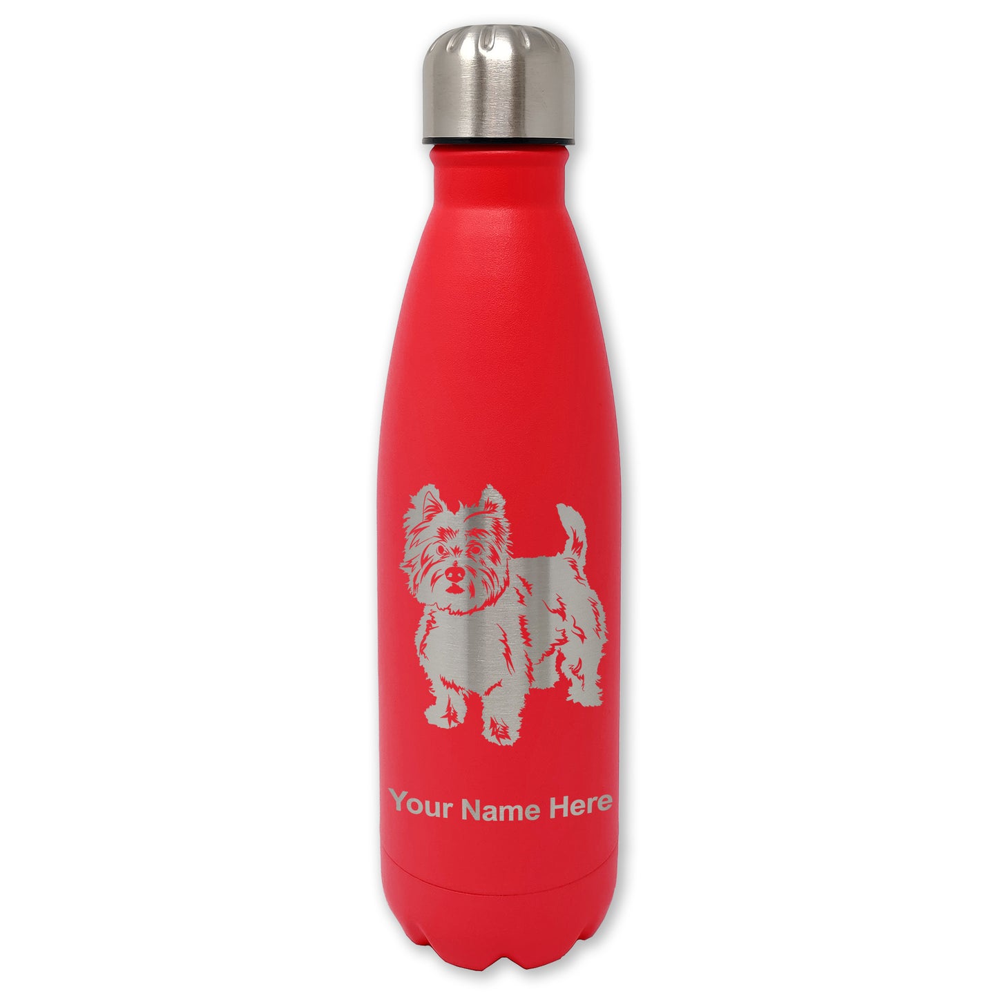 LaserGram Double Wall Water Bottle, West Highland Terrier Dog, Personalized Engraving Included
