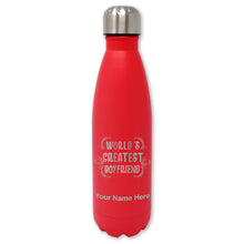 Load image into Gallery viewer, LaserGram Double Wall Water Bottle, World&#39;s Greatest Boyfriend, Personalized Engraving Included
