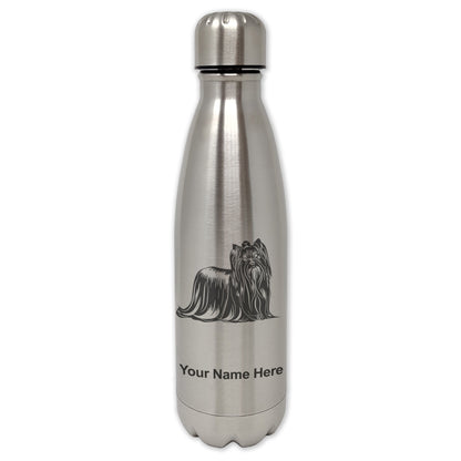 LaserGram Double Wall Water Bottle, Yorkshire Terrier Dog, Personalized Engraving Included