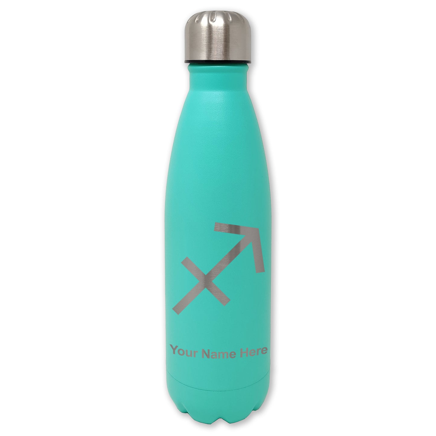 LaserGram Double Wall Water Bottle, Zodiac Sign Sagittarius, Personalized Engraving Included