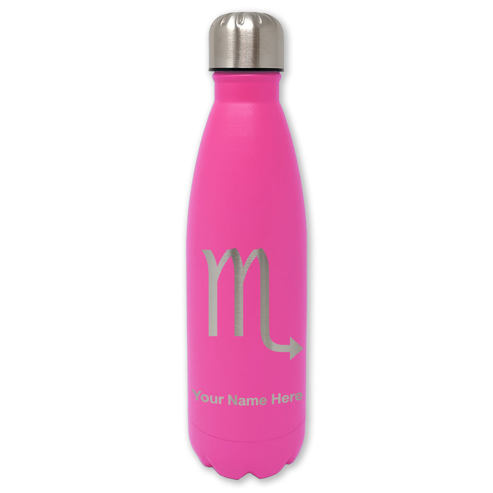 LaserGram Double Wall Water Bottle, Zodiac Sign Scorpio, Personalized Engraving Included