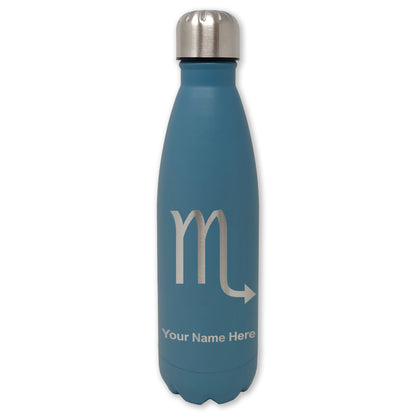 LaserGram Double Wall Water Bottle, Zodiac Sign Scorpio, Personalized Engraving Included
