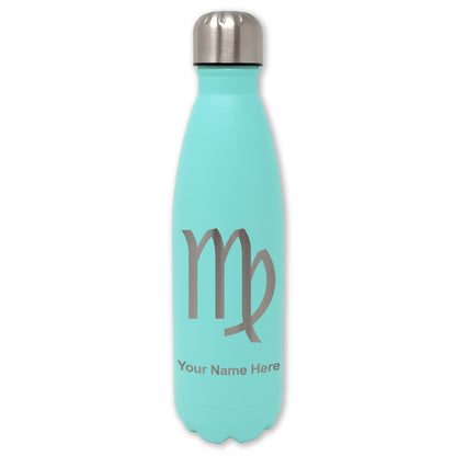 LaserGram Double Wall Water Bottle, Zodiac Sign Virgo, Personalized Engraving Included