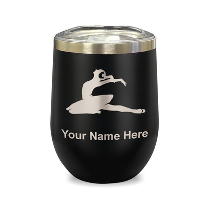 LaserGram Double Wall Stainless Steel Wine Glass, Dancer, Personalized Engraving Included