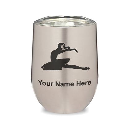 LaserGram Double Wall Stainless Steel Wine Glass, Dancer, Personalized Engraving Included