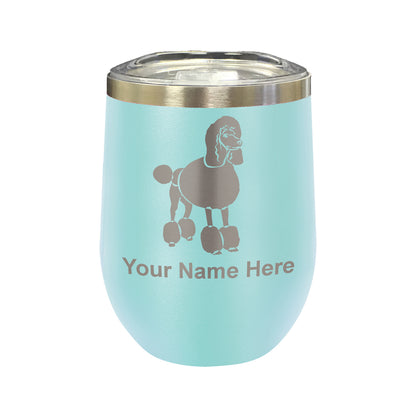 LaserGram Double Wall Stainless Steel Wine Glass, French Poodle Dog, Personalized Engraving Included