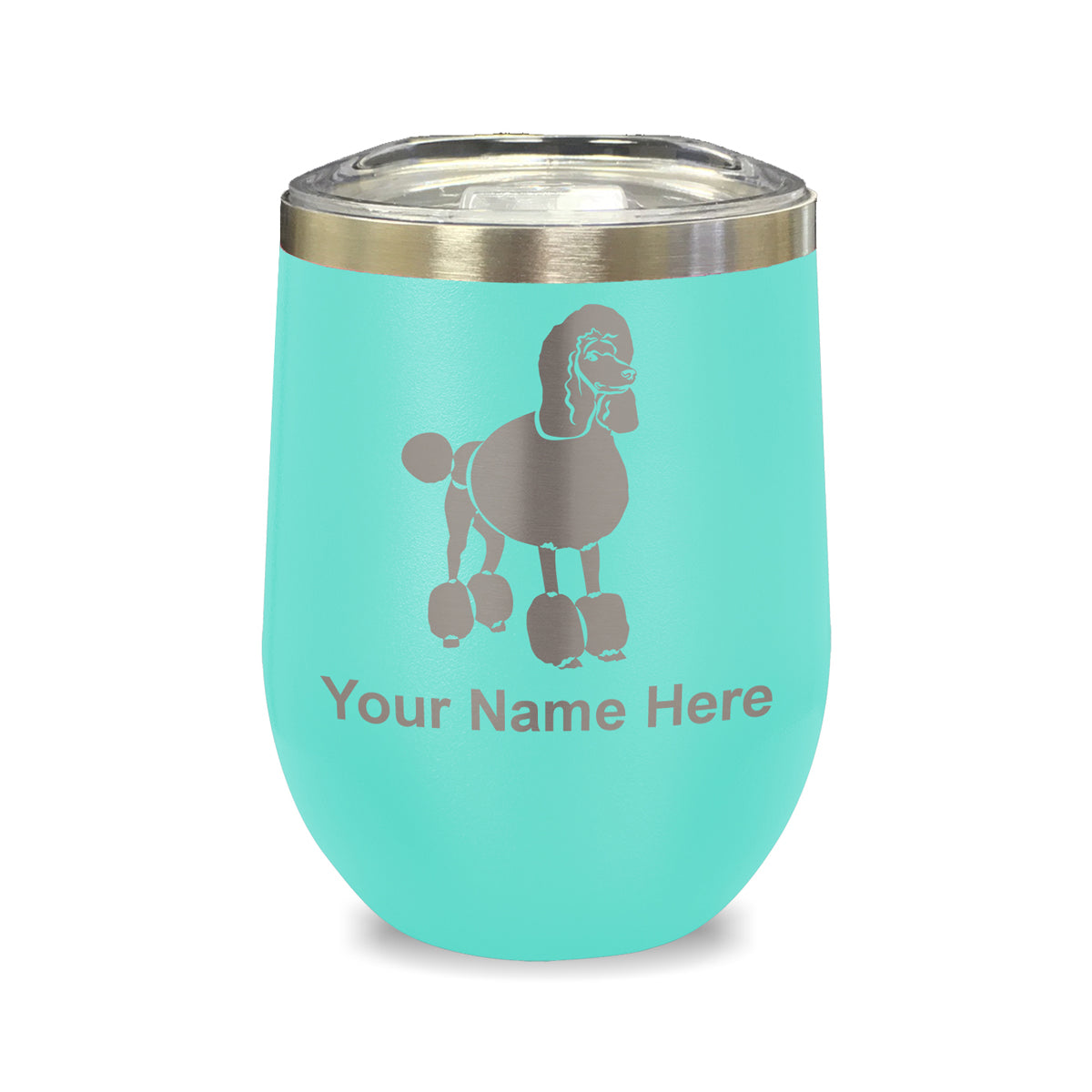 LaserGram Double Wall Stainless Steel Wine Glass, French Poodle Dog, Personalized Engraving Included