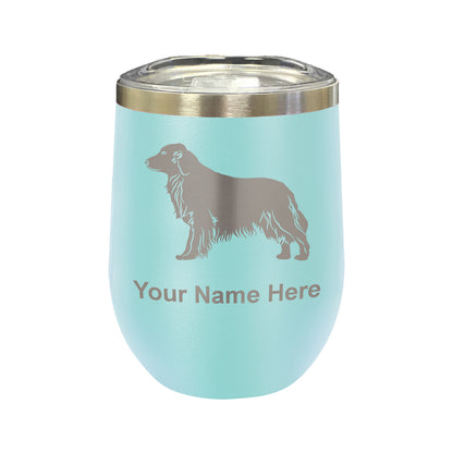 LaserGram Double Wall Stainless Steel Wine Glass, Golden Retriever Dog, Personalized Engraving Included