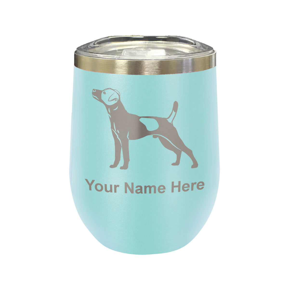 LaserGram Double Wall Stainless Steel Wine Glass, Jack Russell Terrier Dog, Personalized Engraving Included