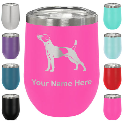 LaserGram Double Wall Stainless Steel Wine Glass, Jack Russell Terrier Dog, Personalized Engraving Included