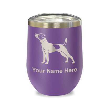 LaserGram Double Wall Stainless Steel Wine Glass, Jack Russell Terrier Dog, Personalized Engraving Included