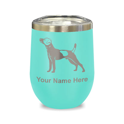 LaserGram Double Wall Stainless Steel Wine Glass, Jack Russell Terrier Dog, Personalized Engraving Included