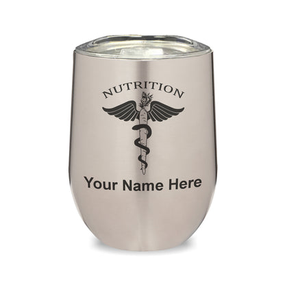 LaserGram Double Wall Stainless Steel Wine Glass, Nutritionist, Personalized Engraving Included