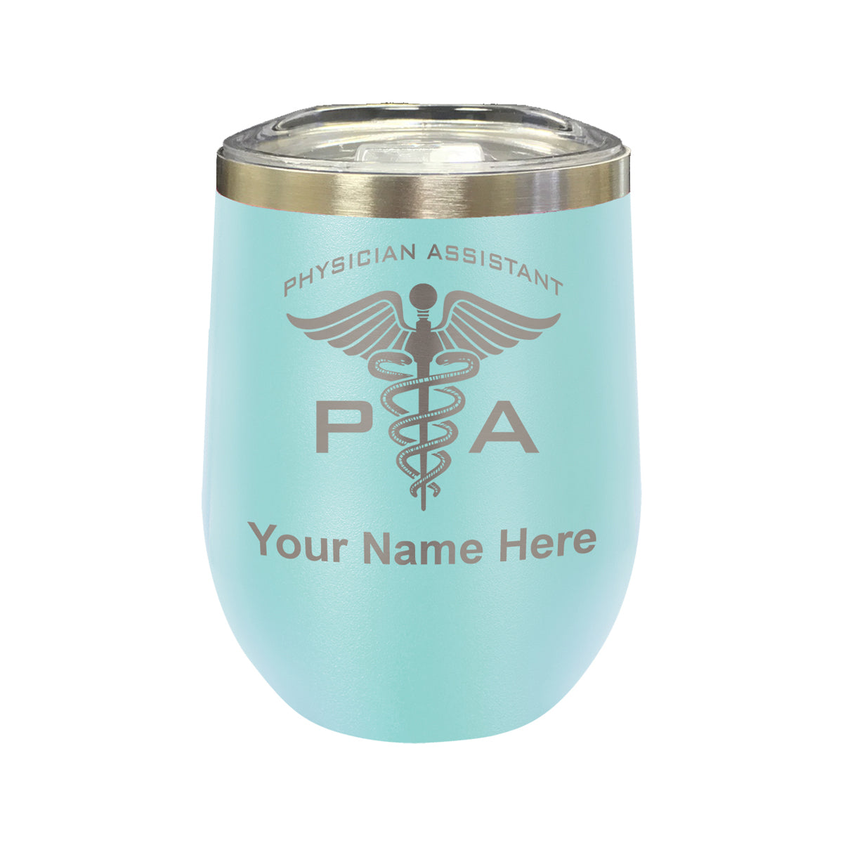 LaserGram Double Wall Stainless Steel Wine Glass, PA Physician Assistant, Personalized Engraving Included