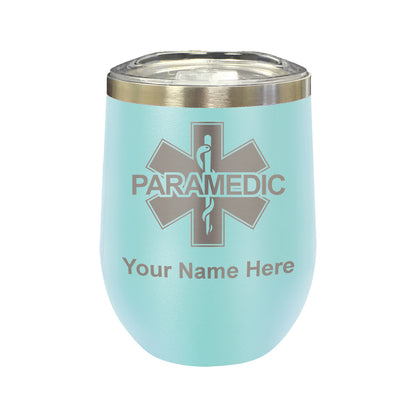 LaserGram Double Wall Stainless Steel Wine Glass, Paramedic, Personalized Engraving Included