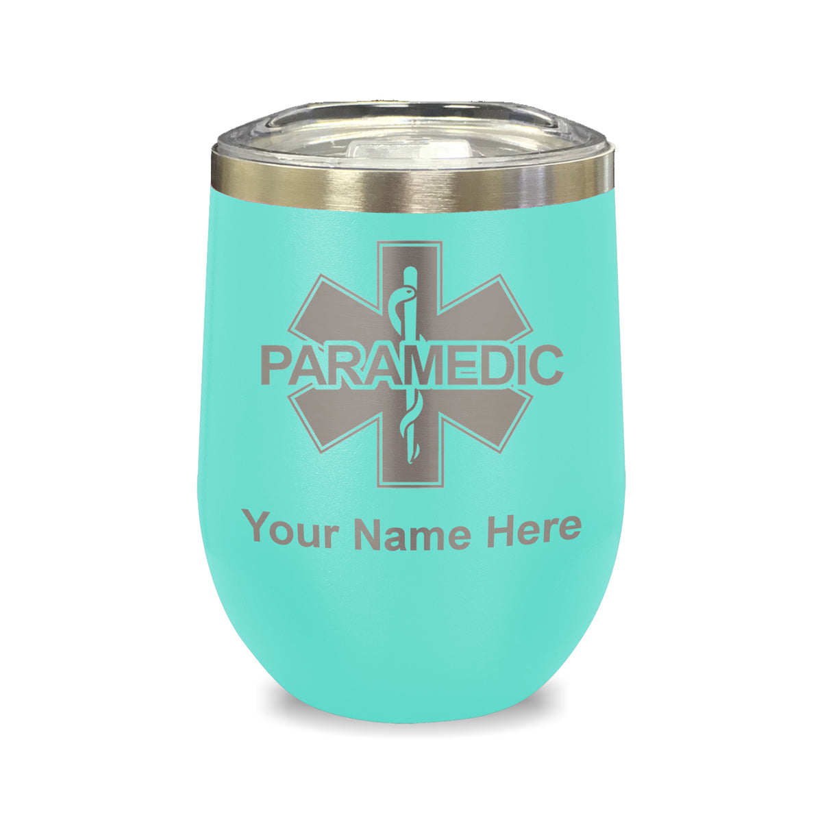 LaserGram Double Wall Stainless Steel Wine Glass, Paramedic, Personalized Engraving Included