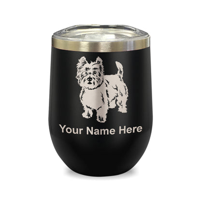 LaserGram Double Wall Stainless Steel Wine Glass, West Highland Terrier Dog, Personalized Engraving Included