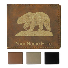 Load image into Gallery viewer, Faux Leather Bi-Fold Wallet, Polar Bear, Personalized Engraving Included
