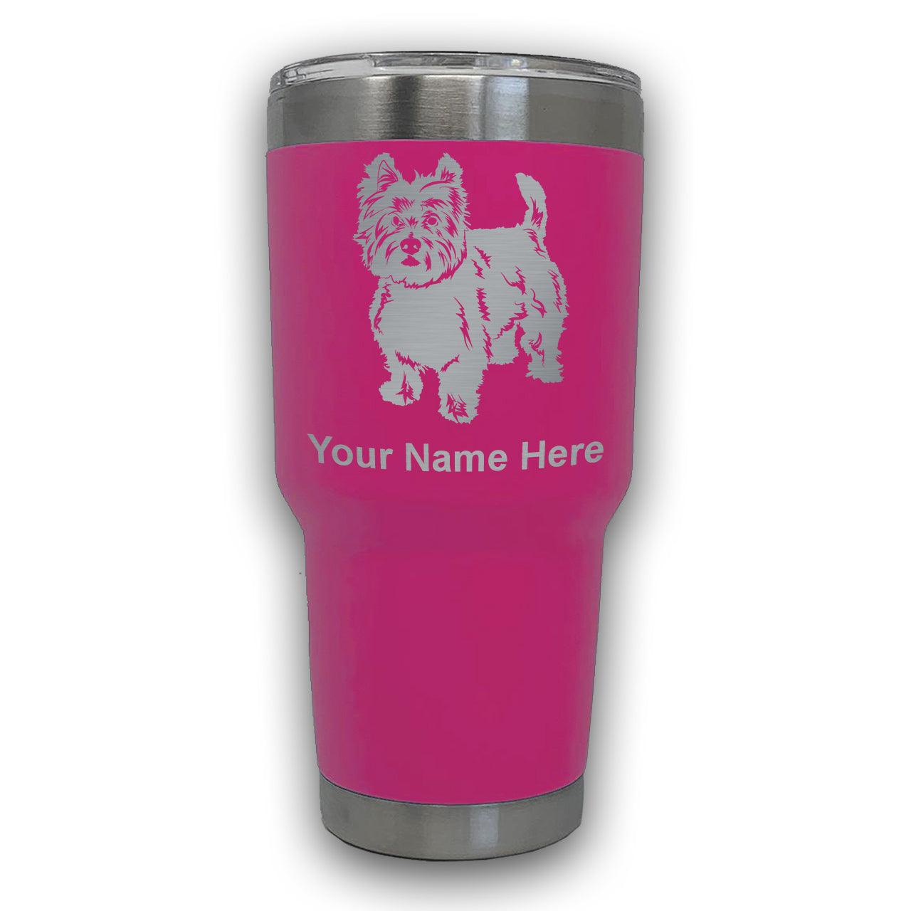 LaserGram 30oz Tumbler Mug, West Highland Terrier Dog, Personalized Engraving Included