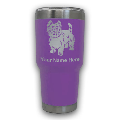 LaserGram 30oz Tumbler Mug, West Highland Terrier Dog, Personalized Engraving Included