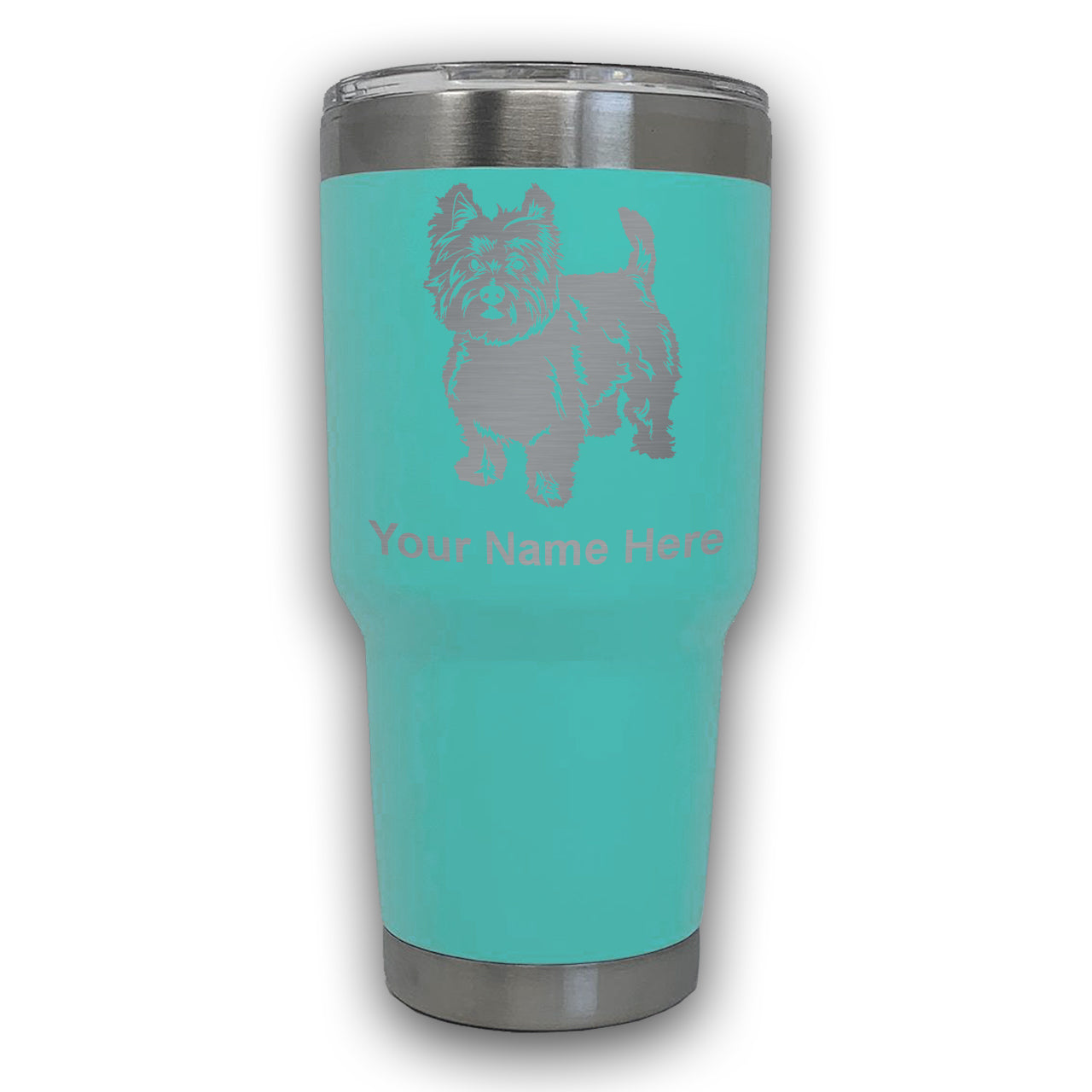 LaserGram 30oz Tumbler Mug, West Highland Terrier Dog, Personalized Engraving Included