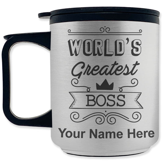 Coffee Travel Mug, World's Greatest Boss, Personalized Engraving Included