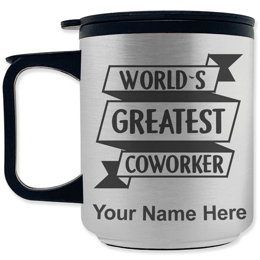 Coffee Travel Mug, World's Greatest Coworker, Personalized Engraving Included