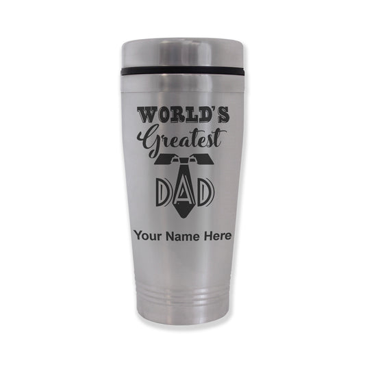 Commuter Travel Mug, World's Greatest Dad, Personalized Engraving Included