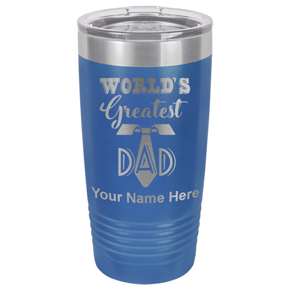 20oz Vacuum Insulated Tumbler Mug, World's Greatest Dad, Personalized Engraving Included