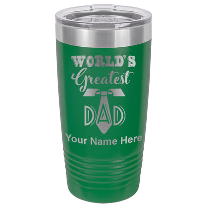 20oz Vacuum Insulated Tumbler Mug, World's Greatest Dad, Personalized Engraving Included