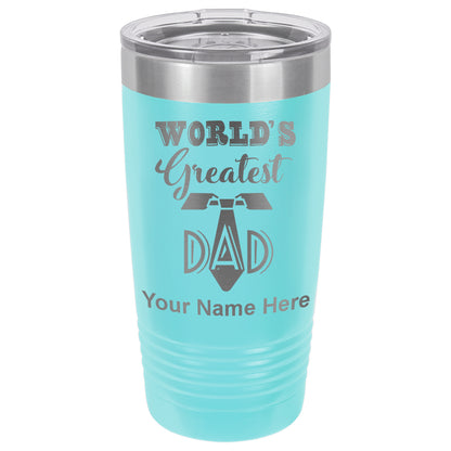 20oz Vacuum Insulated Tumbler Mug, World's Greatest Dad, Personalized Engraving Included