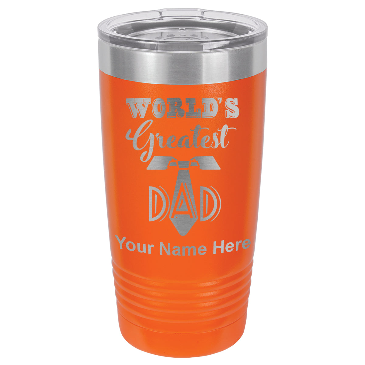 20oz Vacuum Insulated Tumbler Mug, World's Greatest Dad, Personalized Engraving Included