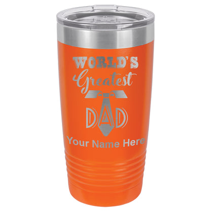 20oz Vacuum Insulated Tumbler Mug, World's Greatest Dad, Personalized Engraving Included