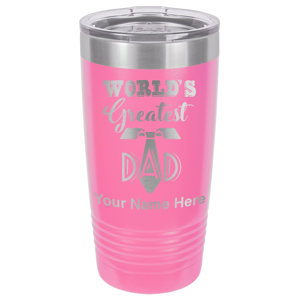20oz Vacuum Insulated Tumbler Mug, World's Greatest Dad, Personalized Engraving Included
