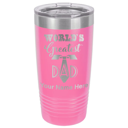 20oz Vacuum Insulated Tumbler Mug, World's Greatest Dad, Personalized Engraving Included