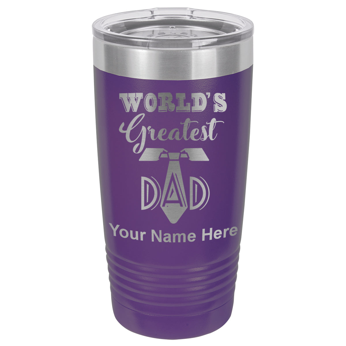 20oz Vacuum Insulated Tumbler Mug, World's Greatest Dad, Personalized Engraving Included